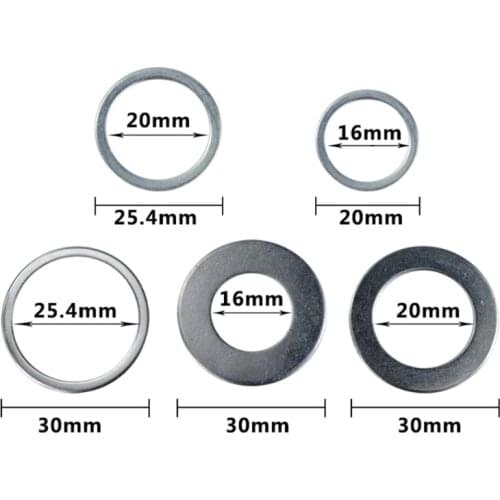 J2FB 5 Pcs Circular Saw Blade Reduction Rings High Speed Steel Cutting Disc 20mm 25.4mm 30mm Woodworking Tools