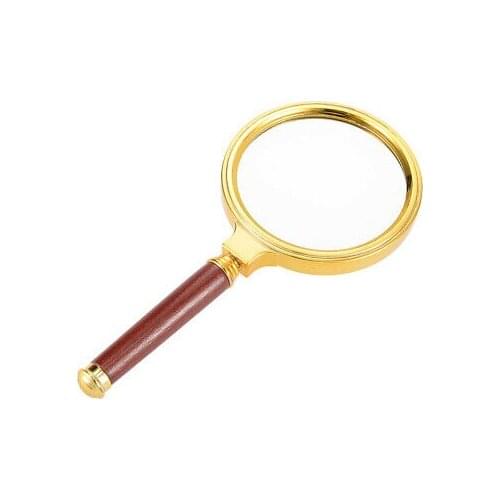 70mm 6X Handheld Book Read Magnifying Glass Lens Magnifier Gold Tone