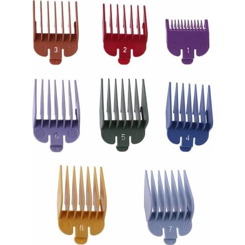 8 PCS Universal Hair Clipper Limit Comb Guide Attachment Size Barber Replacement Make Up