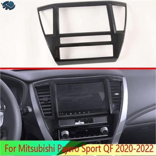 For Mitsubishi Pajero Sport QF 2020-2022 Car Accessories Carbon Fiber Style Navigation Box Car Sticker Navigation Switch Panel