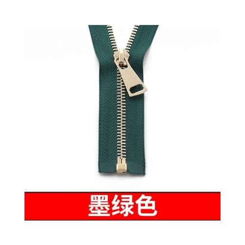 Free shipping 3pcs/lot 5# 70cm dark green Metal zipper light gold teeth open-end clothing coat jacket down zipper