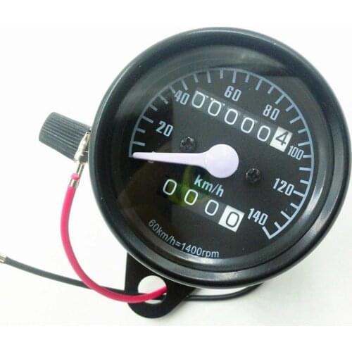 Black Retro Vintage Motorcycle Odometer Speedometer Gauge Cafe Racer VT GN CB