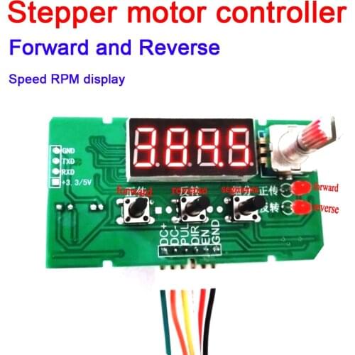 Dykb Stepper Motor Reversal Driver Controller Board W LED Speed RPM display digital pulse speed regulation Adjustable DC 12V 24V
