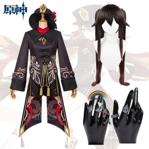 Genshin Impact Hutao Cosplay wig Game Accessories Rings Props Stage Property Ring Set Jewelry Project Characters Props Ring Gift
