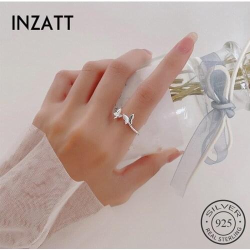 INZATT Real 925 Sterling Silver Butterfly Zircon Adjustable Ring For Fashion Women Party Fine Jewelry PUNK Insert Accessories
