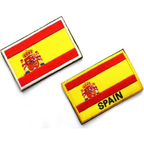 Spain Embroidery Magic Stickers Spain Flag Patch Armband DIY Appliques For Clothing Hat Bag Patch