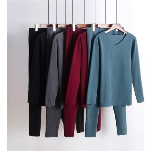 Long Johns For Male Warm Thermal Underwear 2 Piece/Set Clothing Men Winter Thermal Suit solid color Thermo Underwear for man