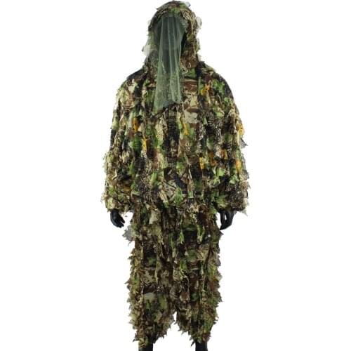 3D Leafy Ghillie Suit - Over 1,000 Laser-Cut Leaves | Lightweight, Breathable Camouflage for Hunting, Paintball & Airsoft