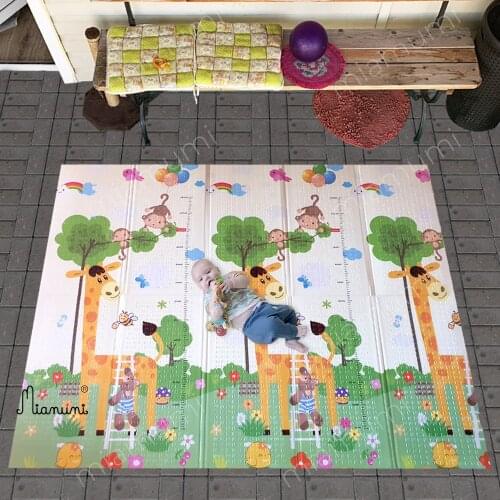 Miamumi Baby Activity Gym Foam Mat Kids Playmat Home Folding Thermal Carpet Crawling Rug Animal Alphabet Developing Children Toy