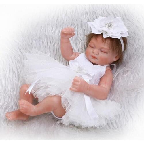 NPK Mini Reborn Dolls Lifelike silicone baby Bath toys for girls bebe reborn boneca newborn kids Christmas Gift 10 inch