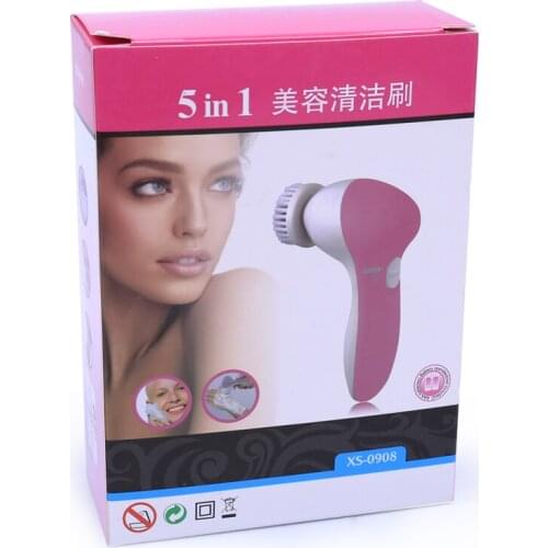 Mini 5 in 1 Face Cleaner Brush Wash Facial Pore Cleaning Massage Machine Beauty Care Sonic Face Cleanser Sponge Brush