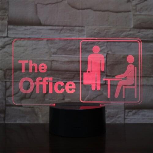 The Office Worker Model Night Lights 7 Colors Change Lamp Night for Christmas Gift Bedside Desk Lamp 3D LED Lamp Decor Gift 2448