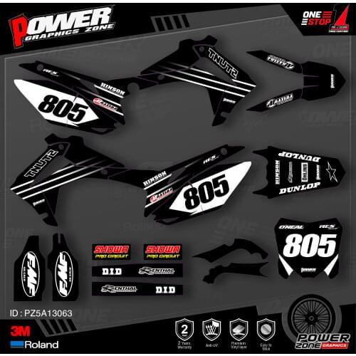PowerZone Custom Team Graphics Backgrounds Decals 3M Stickers Kit For HONDA 2014-2017 CRF250R 2013-2016 CRF450R 063