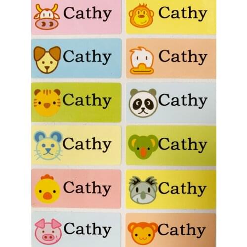 Cartoon Personalized Name Tag Stickers Waterproof Baby Anime Stickers Bottle School Stationery Custom Labels Decals Sticker