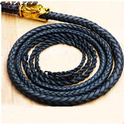Catazer Pure Cowhide Ringing Whip Top Unicorn Whip Martial Art Whip Shepherd Kungfu Wushu Whip Self Defence Outdoor Fitness