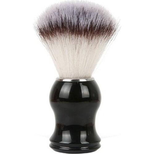 Portable Man Cleaning Facial Beard Shaving Brush Nylon Soft Beauty Hair Razor Brush Ergonomic Design Handle Beard Brush
