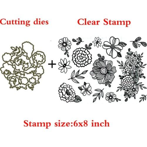 Love Flower Clear Stamps Coordinating Cutting dies for DIY Scrapbooking Craft Card Stempels New 2020 Silicone Seal