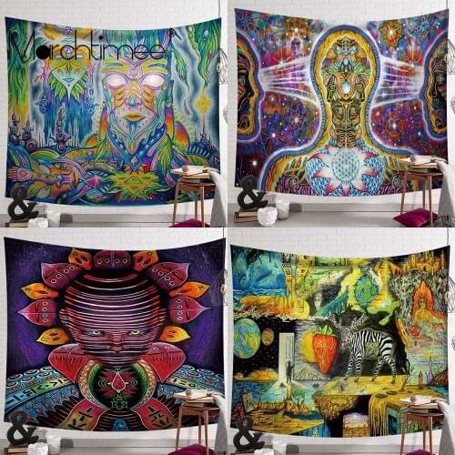 Psychedelic Brainstorming Wall Tapestry Artist Painting Pharaoh Devils Eye Tears God Home Living Room Decor Tapestries