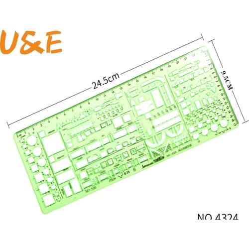 1:100 and 1:200 Double Scale Template Architect Combination Multi Design Stencil Symbols Technical Drafting Drawing No.4323/4324