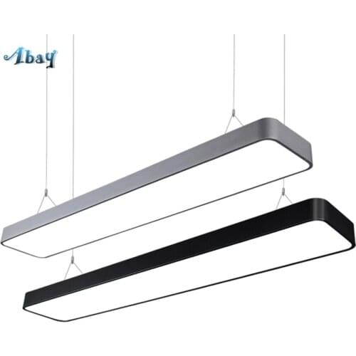 Modern Led Office Pendant Lights Rectangular Hanging Wire Lamps Study Kitchen Corner Garage Basement Farm Lighting Fixtures