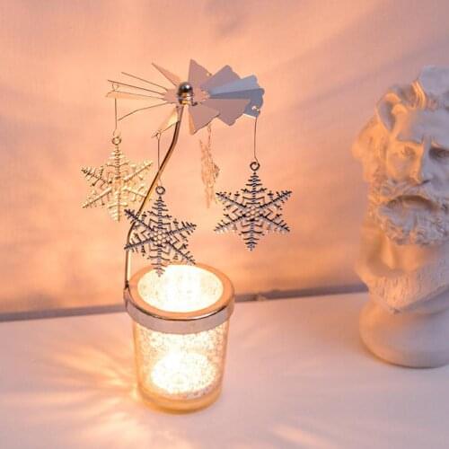 Revolving Lantern Revolving Candle Holder Decoration Nordic Romantic Girl Iron Glass Candlelight Dinner Props
