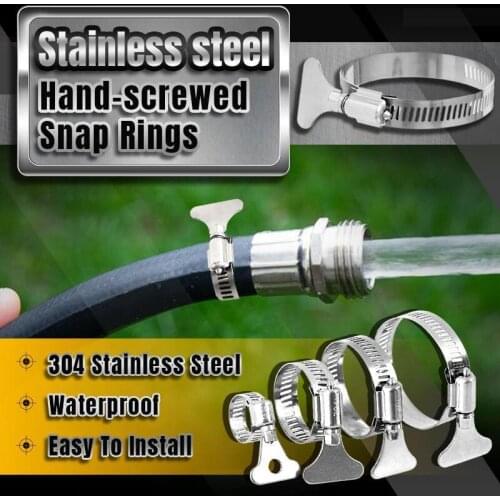 Pipe Clamps Hand-screwed Snap Rings Stainless Steel Handle Type Hose Fasteners Clamp For Water Pipe Fish Tank Natural Gas Pipe