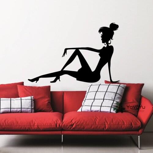 Beauty Salon Woman Wall Decals Home Special Design Art Mural Wall Stickers Removable Modern Fashion Sexy Girl Wall Decal DIYT-21