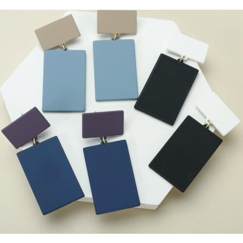 AENSOA Trendy Women Square Drop Earrings Fashion Acrylic Statement Pendant Earrings Large Unusual Dangle Earings 2021 Jewelry