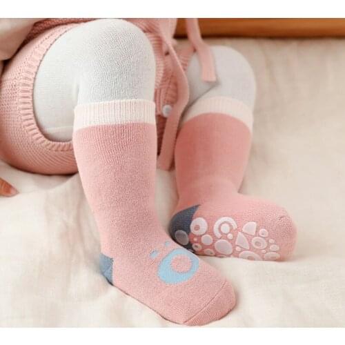 0-5Years Winter Children Socks Thick Baby Boys Girls Ankle Socks Cotton Anti-slip Warm Toddlers Infants Towel Socks Candy Color