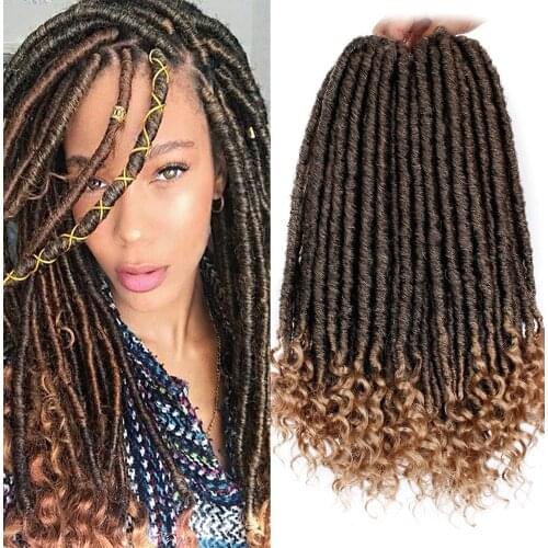 ONYX 16inch Ombre Goddess Hair Synthetic Faux Locs Hair Extensions Crochet Braiding Hair for Women