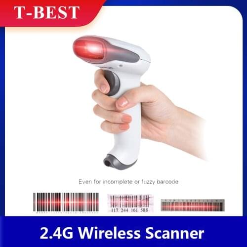 2.4G Wireless Handheld Barcode Bar Code Scanner Reader with Receiver USB2.0 Cable for Supermarke Retail Store Warehouse