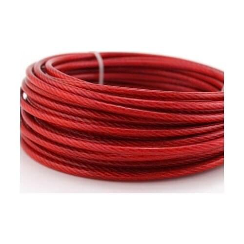 304 steel rope 2 3 4 mm red color plastic PVC coated steel rope stranded wire twist clothes line hanging drying hooking