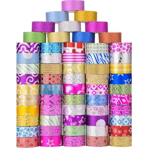 60Pcs Washi Tape Masking Tape Stickers Scrapbooking Cinta Adhesiva Decorativa Washitape Bant Adhesive Flower Solid