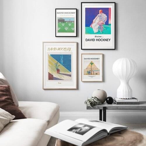 Abstract David Hockney Painting Canvas Exhibition Poster Classic Artwork Wall Art Decorative Picture for Living Room Home Decor
