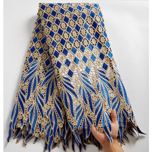 African Lace Fabric 2021 High Quallity Lace Newest Guipure Cord Sewing Embroifery Fabrics 5 Yards Dresses For Womem Party A 2547