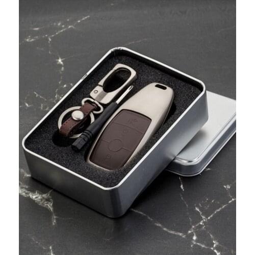 Car Galvanized Alloy Key Cover Holder Chain Case For Mercedes Benz A C E G Class W213 E200 E260 E300 E320 W204 W205 Accessories