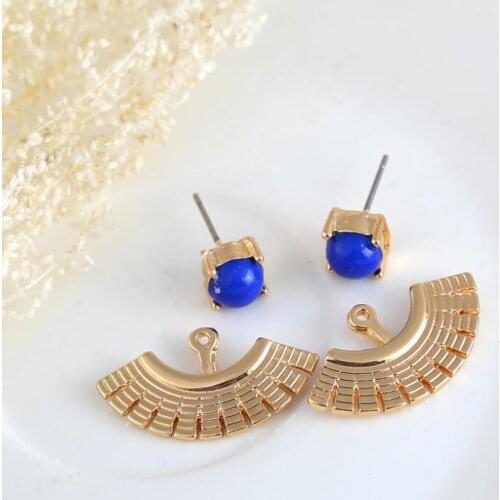 Bohemian Fashion Earings Punk Fan Shaped Earrings Ear Jackets Women Geometric Double Sided Ear Climbers Piercing Jewelry bijoux