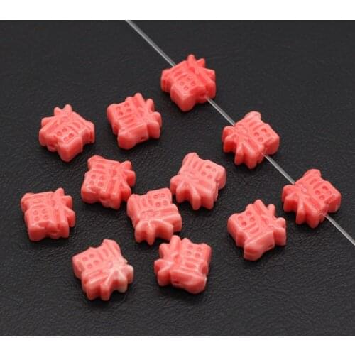 10pcs Pink Coral Beads Fukugata Artificial Coral Stone Beads Accessories for Making DIY Jewelry Necklace Bracelet Best Blessing