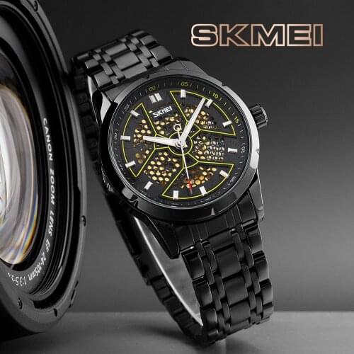 SKMEI Hollow Luminous Pointer Mens Wristwatches Charm Automatic Mechanical Men Watch Waterproof Male Watches montre homme 9225