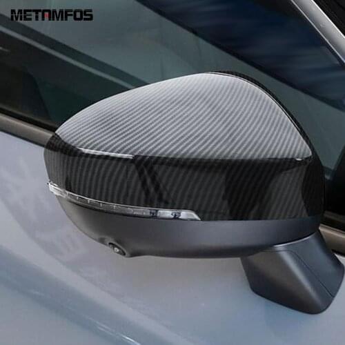 For Nissan Rogue X-trail 2021 2022 Carbon Fiber Car Rearview Side View Door Mirror Cover Trim Protection Cap Accessories Styling