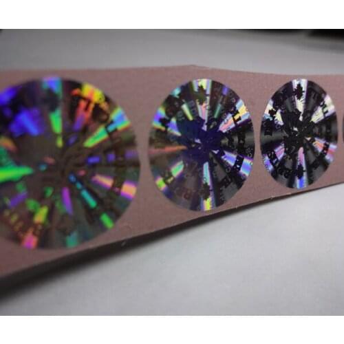 Cheap custom hologram custom glitter stickers void label
