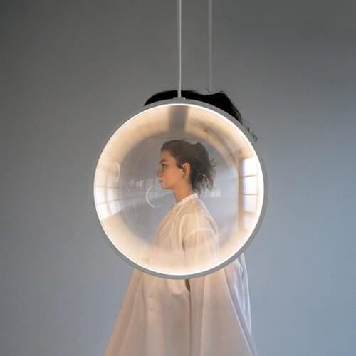 2021 New Nordic Designer Convex Lens Led Pendant Lights Modern Living Room Restaurant Hanging Lamp Art Decor Stairs Fixtures