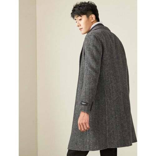 Long Wool Coat Men Autumn Winter Woolen Coat Male Jacket Overcoat Mens Coats and Jackets Abrigo Hombre 2020 MG-1800032