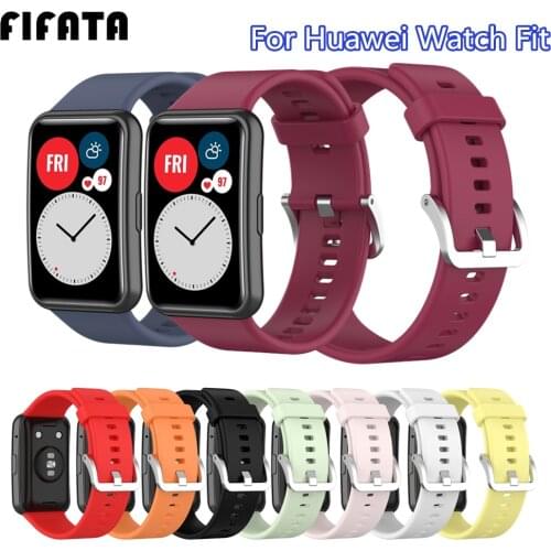 FIFATA Wrist Strap Silicone Soft Band For Huawei Watch Fit Smart Bracelet Wristband Accessories Correa For Huawei Fit Watch Belt