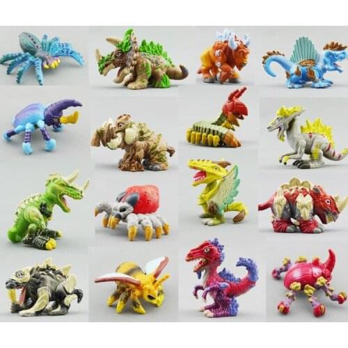 GP figure dinosaur toys Genuine cartoon cute Q version of Model mechanical dinosaur dinosaur insect insect s 8pcs/set