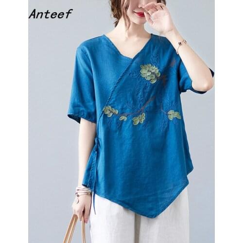 Short sleeve cotton vintage casual loose summer tee t shirt women t-shirt ladies tshirt 2021 tops streetwear clothing