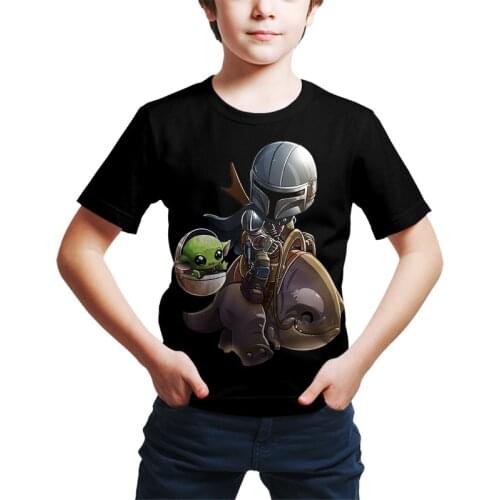 Disney Baby yoda graphic t shirts for boys Mandalorian Child Grogu 3D Print kids Boys Girls Short Shirts Funny Clothes Tee tops