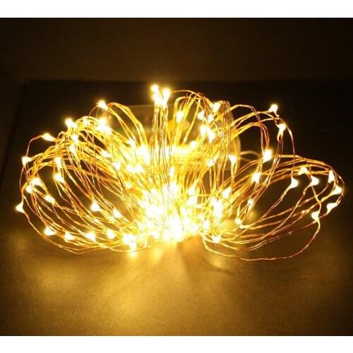 Battery Operated 10M 100LED Copper Wire String Lights Outdoor Waterproof Christmas String Lights Holiday Decoration Fairy Lights