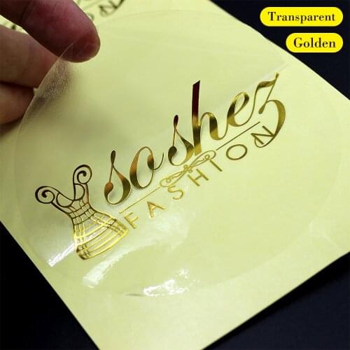 Customized golden stickers and customized logo Design your own stickers personalized stickers wedding stickers 3-10cmTransparent