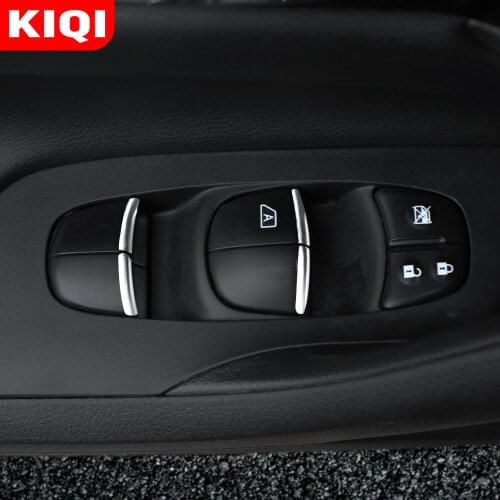 KIQI 7Pcs/Set ABS Chrome Car Door Window Switch Lift Button Cover Trim Sticker for Nissan Qashqai J11 2016 - 2020 Accessories